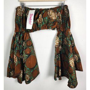 Bombchel Women's Sz. M Off The Shoulder Flare Sleeve Crop Top NWT